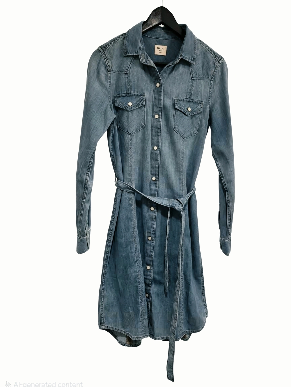 GAP Light Blue Denim Shirt Dress with Waist Tie